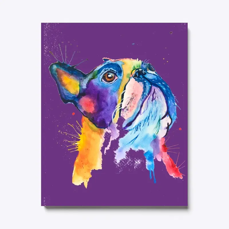 Custom Watercolor Artwork of Bulldog